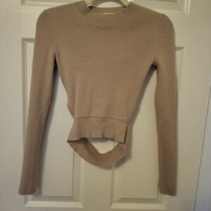 Wilfred Tan Sweater With Back Cut Out